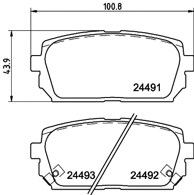 Brake Pad Set, disc brake (T1661)