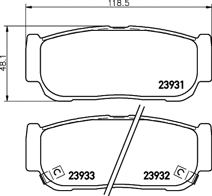Brake Pad Set, disc brake (T1363)