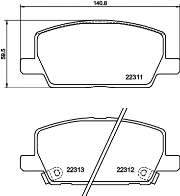 Brake Pad Set, disc brake (T2825)