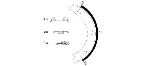 Brake Shoe Set, parking brake (H9165)