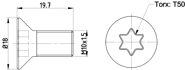 Bolt, brake disc (TPM0016)