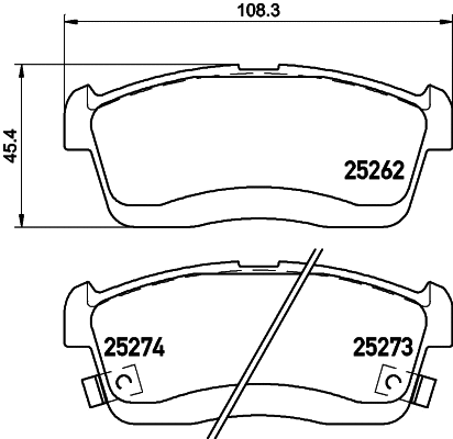 Brake Pad Set, disc brake (T2058)