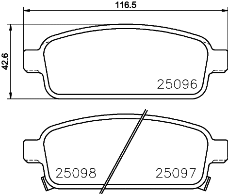 Brake Pad Set, disc brake (T1956)