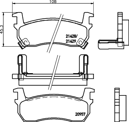 Brake Pad Set, disc brake (T1357)