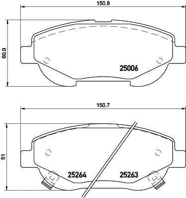 Brake Pad Set, disc brake (T2039)