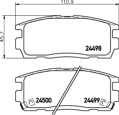 Brake Pad Set, disc brake (T1659)