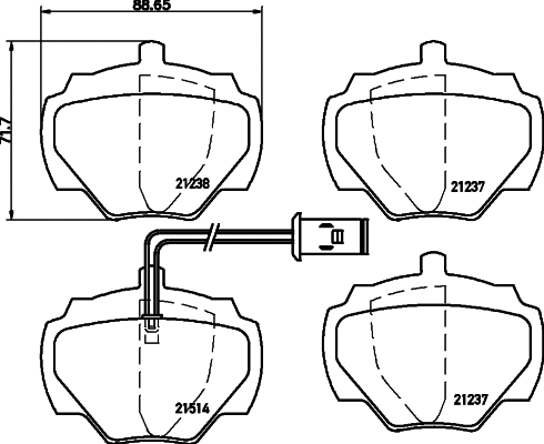 Brake Pad Set, disc brake (T9052)