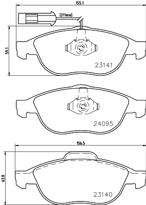Brake Pad Set, disc brake (T1482)