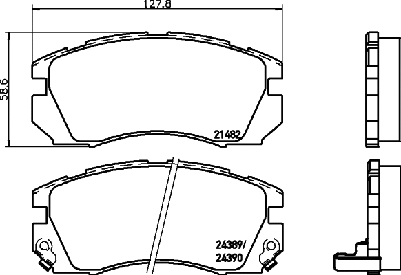 Brake Pad Set, disc brake (T3077)