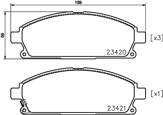 Brake Pad Set, disc brake (T2593)