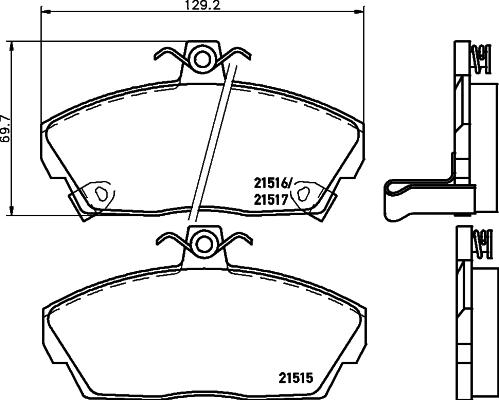 Brake Pad Set, disc brake (T5065)