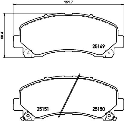 Brake Pad Set, disc brake (T2086)