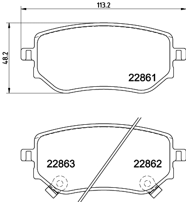 Brake Pad Set, disc brake (T2807)
