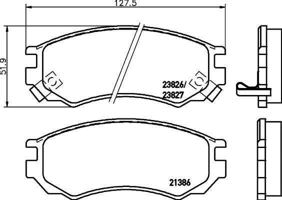 Brake Pad Set, disc brake (T3097)