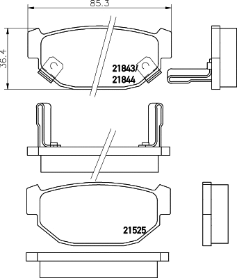 Brake Pad Set, disc brake (T3020)