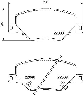 Brake Pad Set, disc brake (T2750)