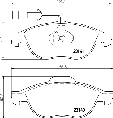 Brake Pad Set, disc brake (T1150)