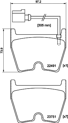 Brake Pad Set, disc brake (T2581)