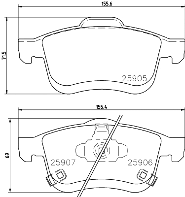 Brake Pad Set, disc brake (T2442)
