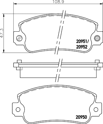 Brake Pad Set, disc brake (T0624)