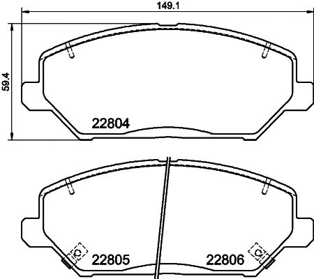 Brake Pad Set, disc brake (T3158)