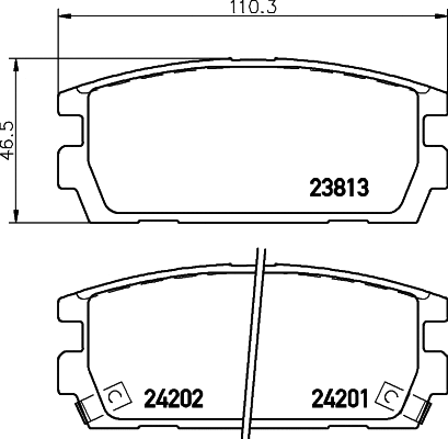Brake Pad Set, disc brake (T1498)