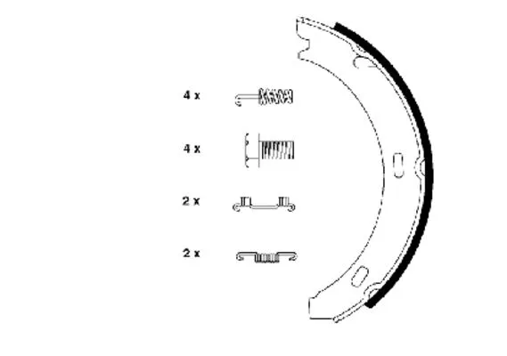 Brake Shoe Set, parking brake (H8075)