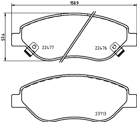 Brake Pad Set, disc brake (T2649)