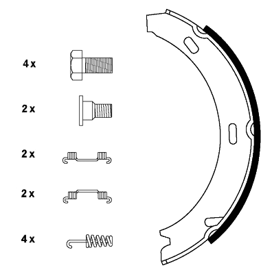 Brake Shoe Set, parking brake (H8740)