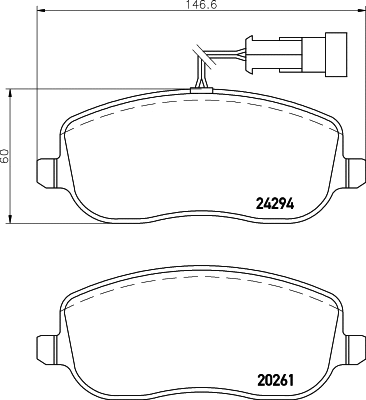 Brake Pad Set, disc brake (T1570)