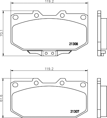 Brake Pad Set, disc brake (T3055)