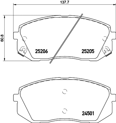 Brake Pad Set, disc brake (T2061)