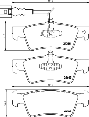 Brake Pad Set, disc brake (T1758)