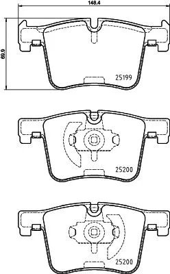 Brake Pad Set, disc brake (T2052)