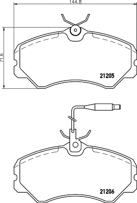 Brake Pad Set, disc brake (T5039)