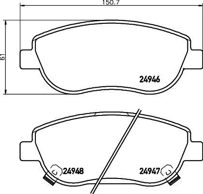 Brake Pad Set, disc brake (T1904)