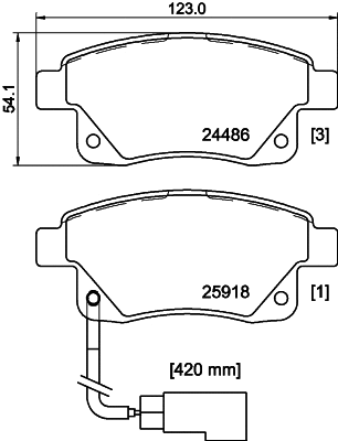 Brake Pad Set, disc brake (T1642)