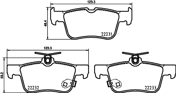 Brake Pad Set, disc brake (T2796)