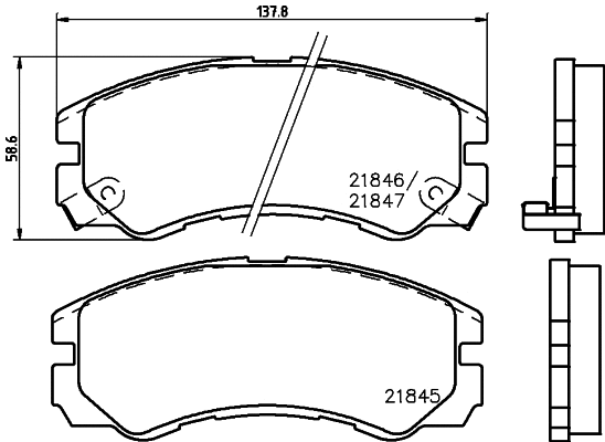 Brake Pad Set, disc brake (T3033)
