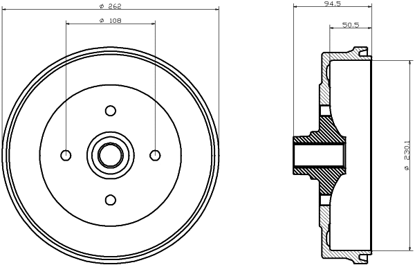 Brake Drum (62601)
