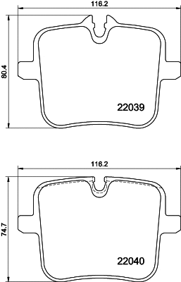 Brake Pad Set, disc brake (T2735)