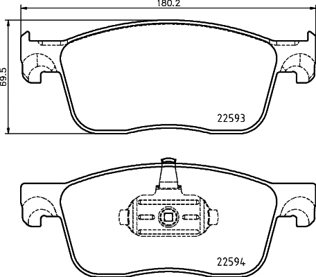 Brake Pad Set, disc brake (T2666)