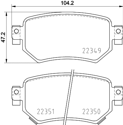 Brake Pad Set, disc brake (T2598)