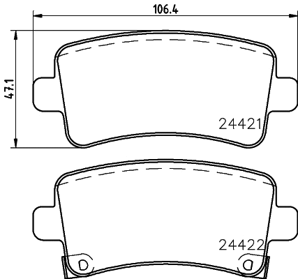 Brake Pad Set, disc brake (T1663)