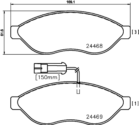 Brake Pad Set, disc brake (T1657)