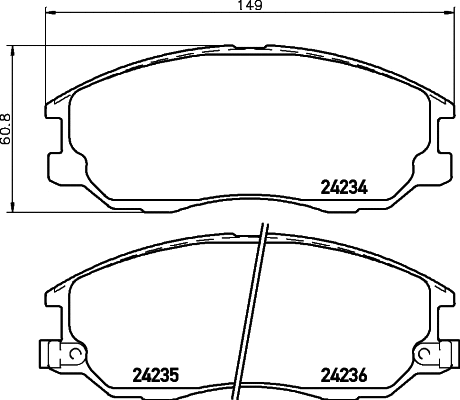 Brake Pad Set, disc brake (T1524)