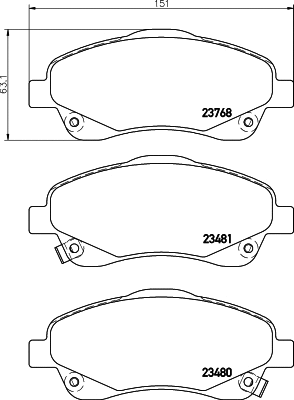 Brake Pad Set, disc brake (T3129)