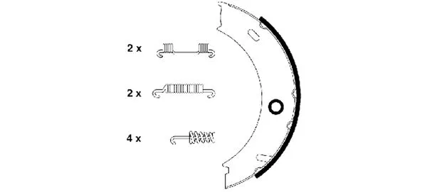 Brake Shoe Set, parking brake (H9470)