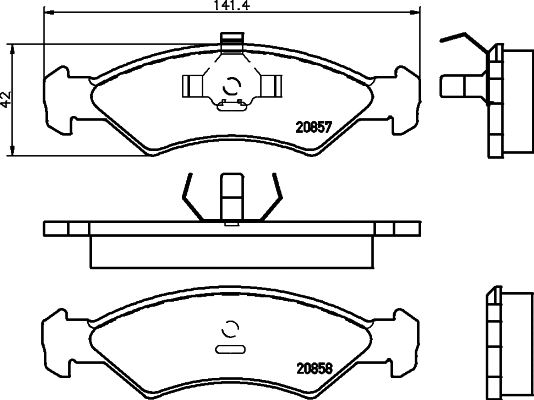 Brake Pad Set, disc brake (T1003)