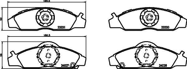 Brake Pad Set, disc brake (T1408)
